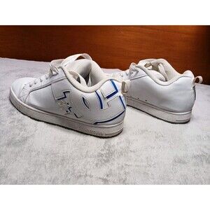 DC Court Graffik 14 White Blue Skate Shoes Y2K Revival Skate-Core Padded Chunky